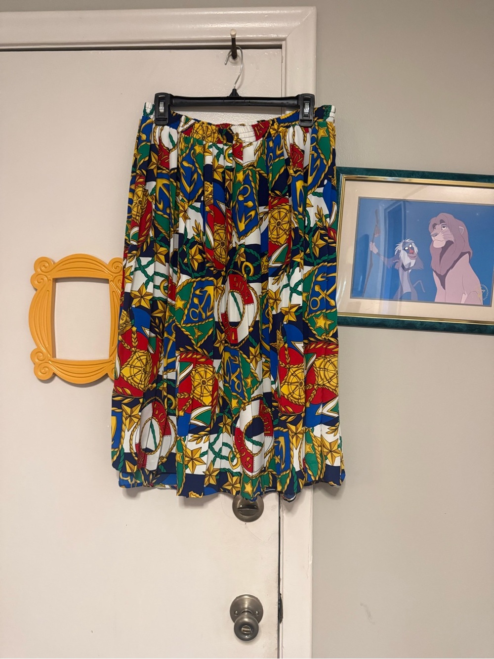Classic Nautical Print Midi Skirt - Multicolor